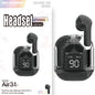 Premium Mini Transparent Wireless Earbuds - Bluetooth 5.3 ENC Noise Cancelling Headphones with Digital Display