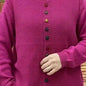 Retro Artistic Coat With Color Buttons Is Loose And Casual