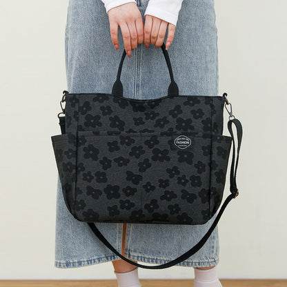 Large Canvas Travel Bag - Lightweight Weekender Handbag with Multiple Pockets