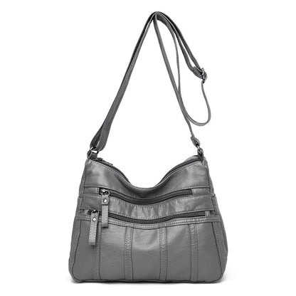 New Trendy Soft Leather Multilayer Messenger Bag