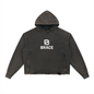 Vintage Washed Frayed-Hem Hoodie - Premium Fleece Gym Hoodie | BRACE