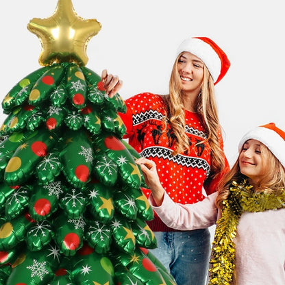 Cartoon Christmas Tree Aluminum Balloon Column