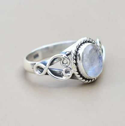 Alloy Geometric Hollowed-Out Pattern Moonlight Ring