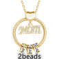 Mother's Day Gift Personalized Circle Pendant with Custom Beads Birthstone Pendant