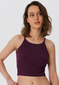 Organic Ribbed Crop Top with Spaghetti Straps: Womens