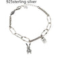 Minimal Design Sense Bracelet For Women Sterling Silver Luck Bear Bunny Letters