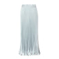 Draped Elastic-waist Versatile Figure-flattering Sophisticated Elegant Solid-color Maxi Skirt