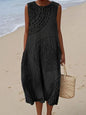 Maelle | Long Sleeveless Dress with Textured Pattern