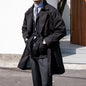 Men's Mid-length Cotton Double Breasted Trench Coat