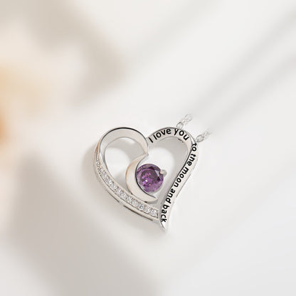 Alentine's Day Gift Necklace, Eternal Love And America, 12 Stars, Stone, Moon, Heart