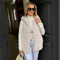 Women's Solid-Color Casual Fuzzy Hooded Vest Sleeveless Jacket