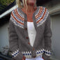Cardigan Color-blocked Loose-fitting Fashionable Knitwear