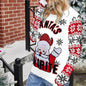 Santa Embroidered Crew Neck Knit Sweater