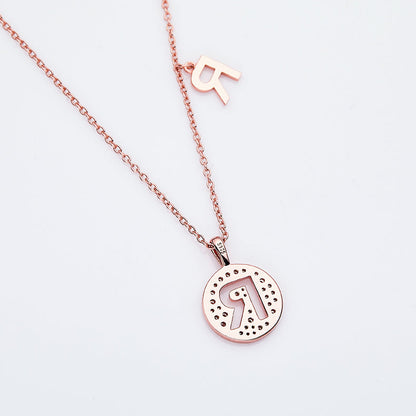 One Of The 26 Letters, R, Set With Top-quality Moissanite, Luxurious And Fashionable Light Luxury Trend Jewelry, Silver Necklace Pendant S925 Silver Electroplated Rose Gold