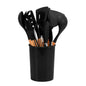 12-piece Non-stick Cooking Wooden Handle Silicone Kitchenware Set