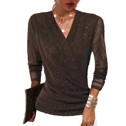 Women's Cross V-Neck Mesh Base Top