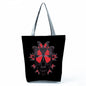 Portable Large Capacity Skull Printed Handbag
