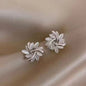 Cat's Eye Flower Earrings High Sense Opal Square Triangle Geometry Earrings