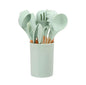 12-piece Non-stick Cooking Wooden Handle Silicone Kitchenware Set