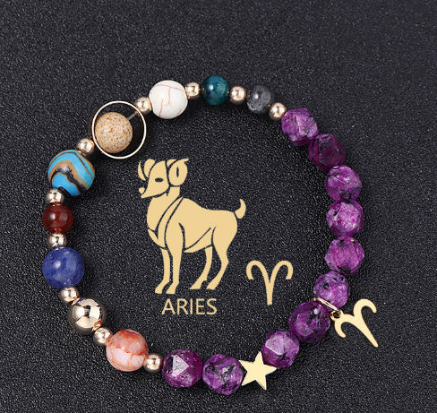 Natural Stone Hemp Stone Cut Surface Eight Planets Personalized Fashionable All-match