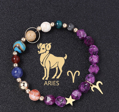 Natural Stone Hemp Stone Cut Surface Eight Planets Personalized Fashionable All-match
