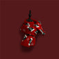 Red Knitted Scarf With Elk Print And Snowflake Pattern Designed For Warmth
