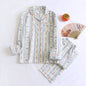 Japanese Sweet Ladies' Homewear Cotton Double-layer Gauze New Long-sleeved Trousers Two-piece Set