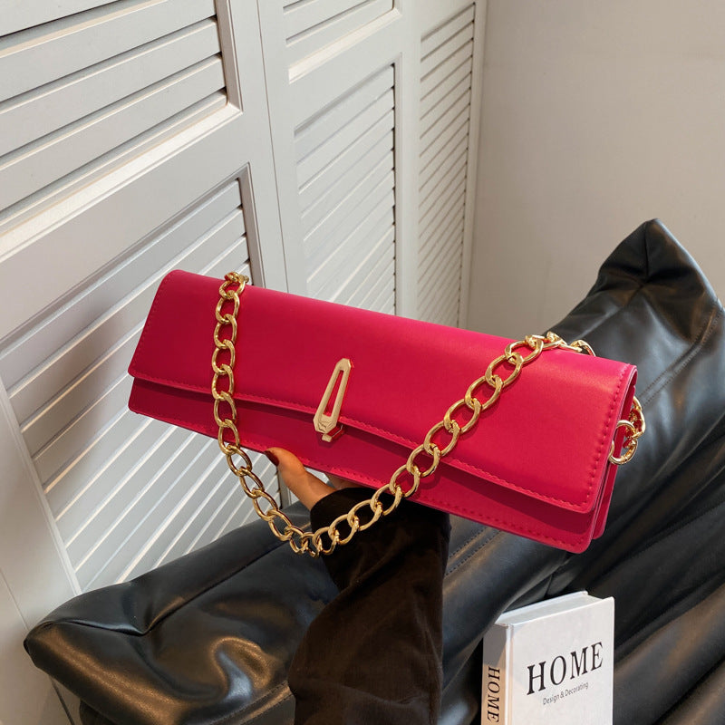 Simple Graceful Western Style Chain Handbag Trendy Cool