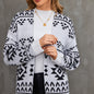 Jacquard Knit Sweater Jacket Casual Knitted Long Cardigan