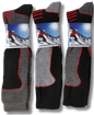 3 Pack Mens Long Thermal Ski Socks Advanced Insulation for Winter Sports Hiking Outdoor Breathable and Durable Knee High Cushioning Moisture-Wicking Black Grey Red UK 6-11 by Sock Stack