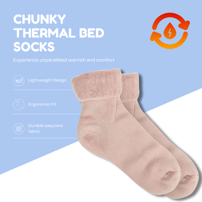 3 Pairs Womens Thermal Bed Socks Super Soft Winter Slipper Socks Cozy Nighttime Warm Footwear for Cold Feet with Snug Fit UK Sizes 4-7 by Sock Stack