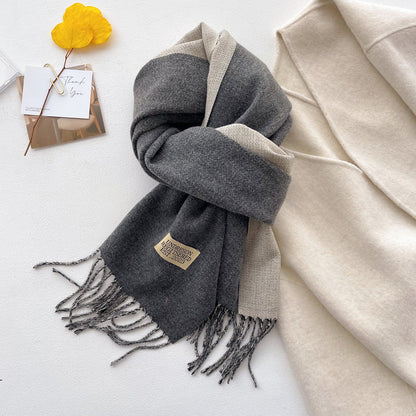 Double-sided Solid-color Scarf For Women