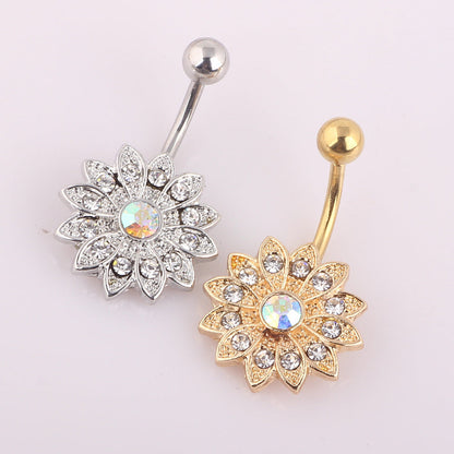 Flower Shape Belly Ring Human Body Piercing Accessories