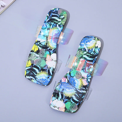 Women's Sandals New Serpentine Flower Flat Bottom