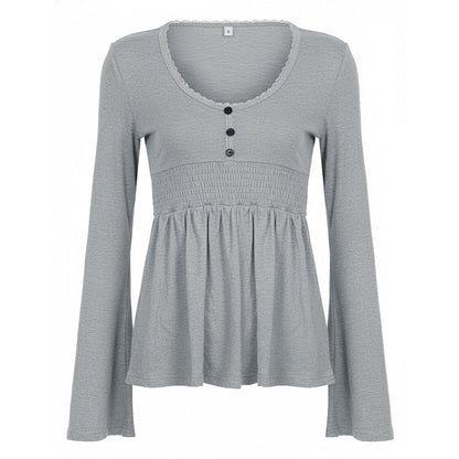 High-waisted Stretchy Loose-fitting Top Comfortable And Casual Women's Wear