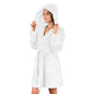 Flannel Plush Solid-color Hooded Thermal Pajamas