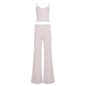 V-neck Camisole And Low-rise Loose Straight-leg Pants For Loungewear