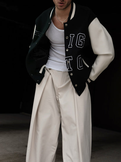 High-waisted Pleated Casual Pants