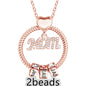 Mother's Day Gift Personalized Circle Pendant with Custom Beads Birthstone Pendant