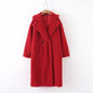 Mid-length lamb fur coat trench coat