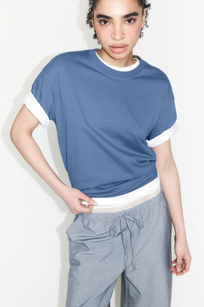 Arrival Cotton Crew-Neck Solid-Color Versatile T-Shirt
