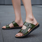 Men's Casual Synthetic Upper Slides, Casual Non Slip Slippers, Open Toe Sandals With Buckle