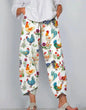 Minimalist Women's Pants Featuring A Patchwork Animal-print Design
