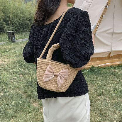 New Rainbow Portable Solid Color Handbag