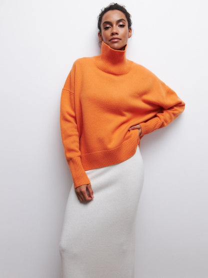 Women's Turtleneck Sweater - Soft Long Sleeve Pullover for Winter | Premium Knit Top