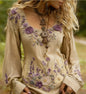 Grass And Flower Embroidered Linen Shirt