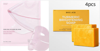 Turmeric Kojic Soap Turmeric Kojic Acid Soap Handmade Skin Products Natural Turmeric Soap Bar Skin Clean Dark Spot Remover Moist Bathing Facial Soap