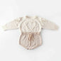 Baby Infant Handmade Love Sweater Knitted Wool Long Sleeve Bodysuit
