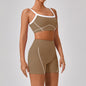 Outdoor Sports Yoga Suits Women's Spaghetti Strap Contrast Color Fitness Set Outfits