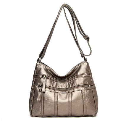 New Trendy Soft Leather Multilayer Messenger Bag
